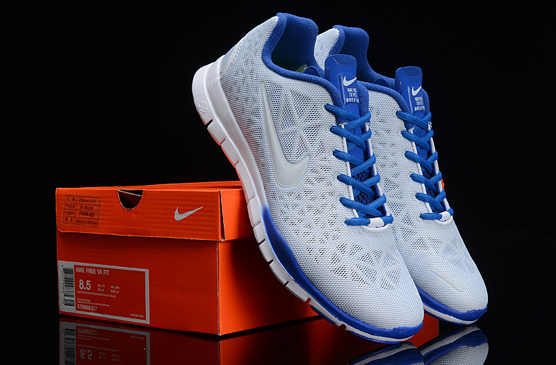 Hot Nike Free5.0 Men Shoes White/Blue